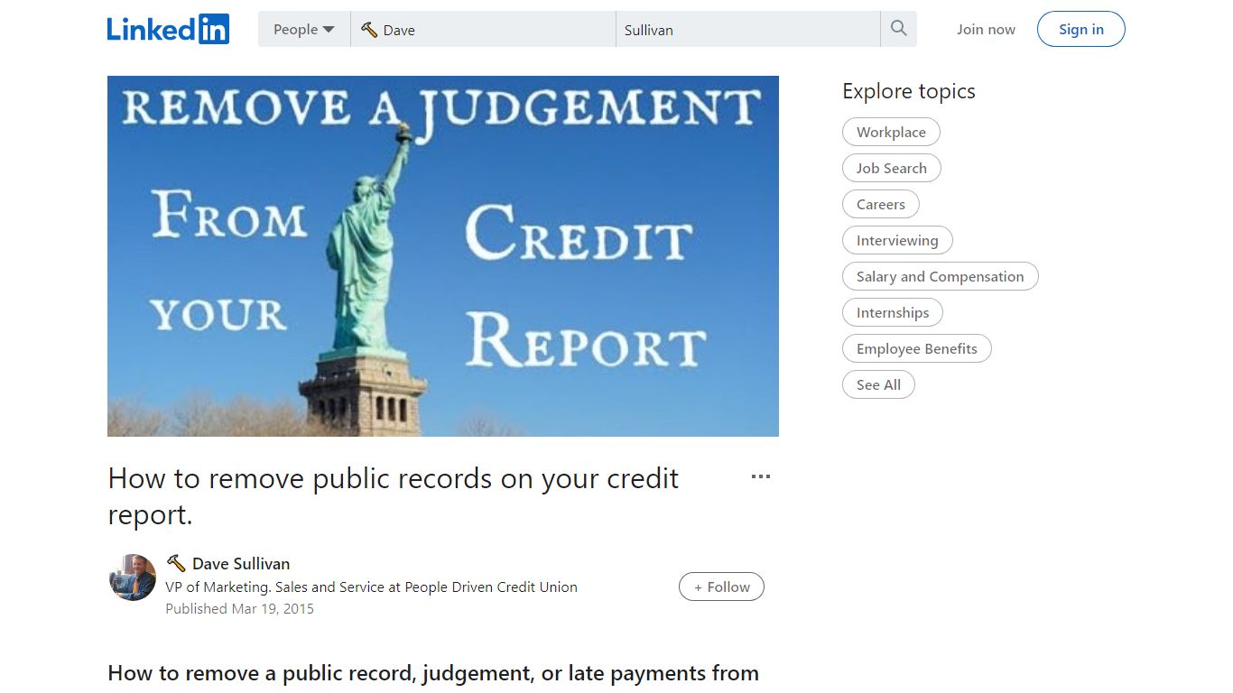 How to remove public records on your credit report.